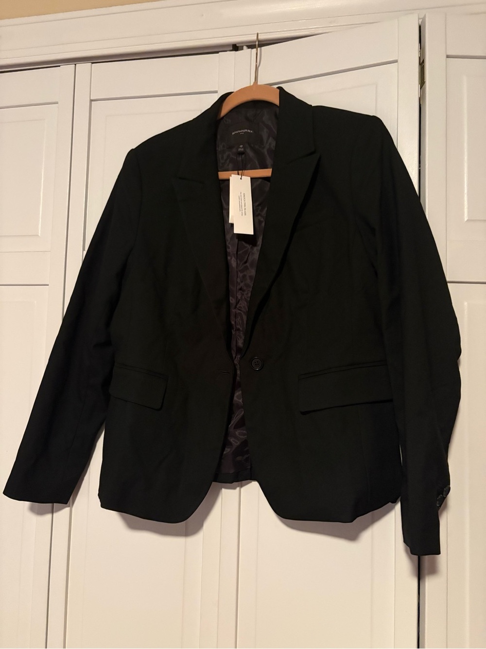 Classic Black Women's Stretch Twill Single-Button Blazer